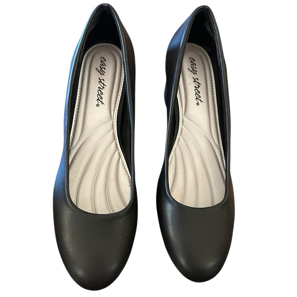 Easy street Proper Black Classic Comfort Mid Heel Pump NEW Size 8 - Picture 2 of 10